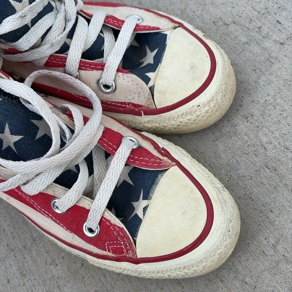 Converse All Star American Flag High Top Sneakers – Made in USA – Youth Size 4.5